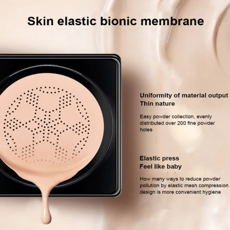 Air Cushion CC Cream Mushroom Head Foundation, Moisturizing, Long Lasting Natural Base Tone Make Up