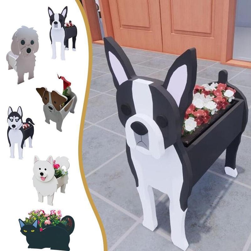 Garden Flower Pot Dog Planter