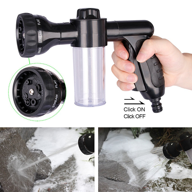 Pressure Hose Nozzle Foam Gun 8 In 1 Jet Spray, Perfect For Stress-Free Dog Bathing