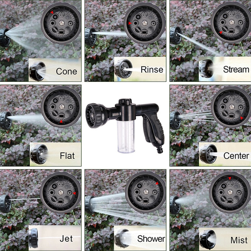 Pressure Hose Nozzle Foam Gun 8 In 1 Jet Spray, Perfect For Stress-Free Dog Bathing